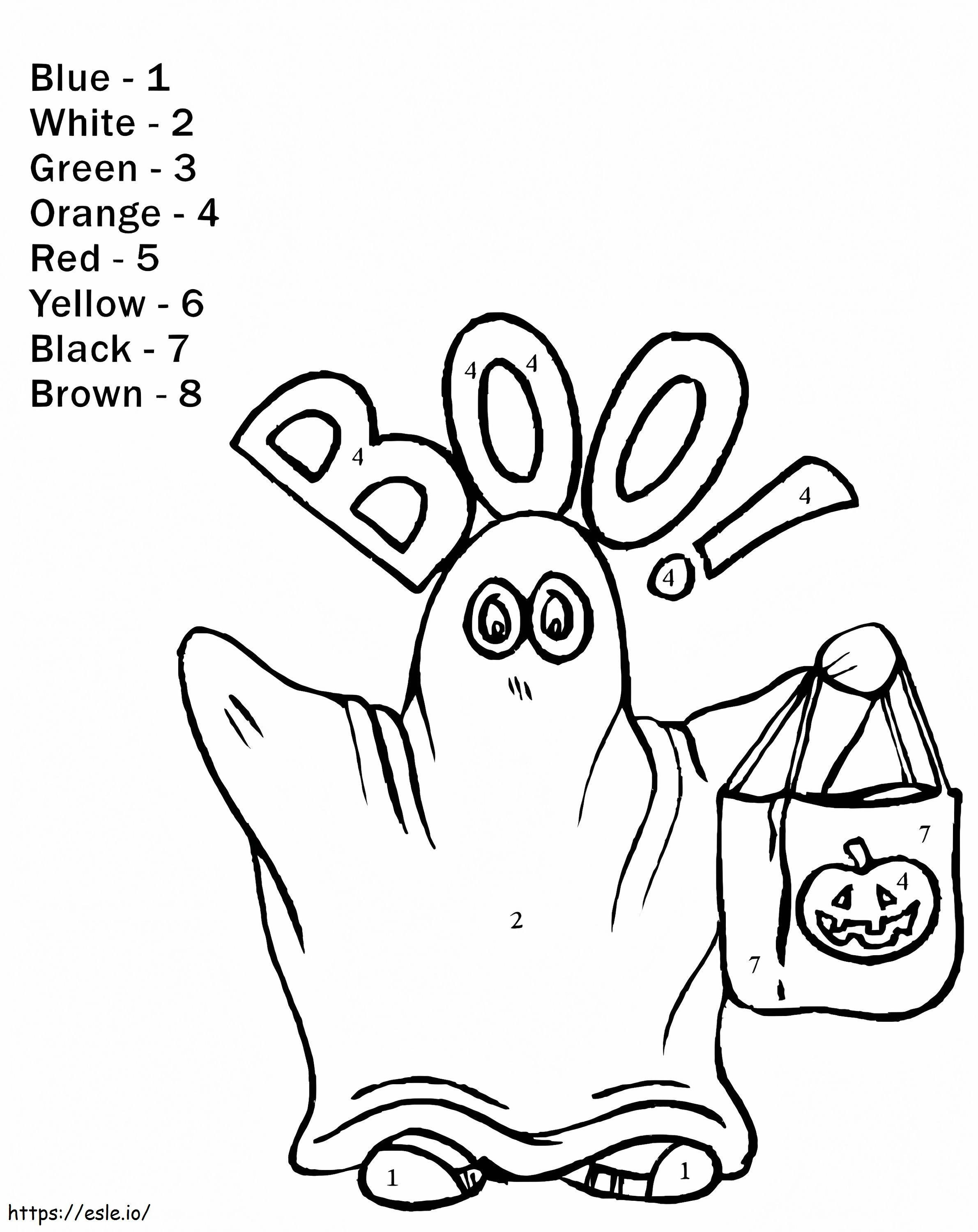 Ghost Color By Number coloring page