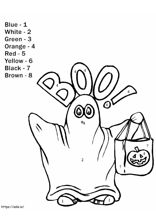 Ghost Color By Number coloring page