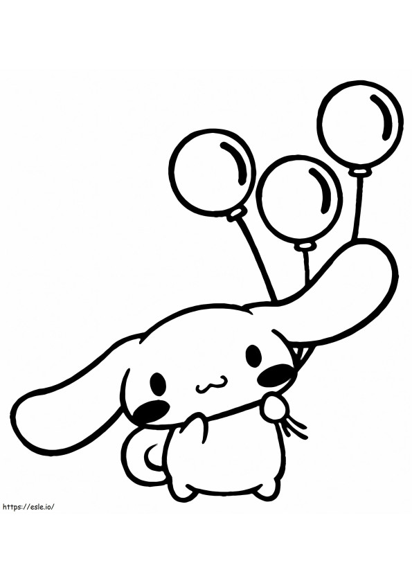 Cinnamoroll With Balloons coloring page