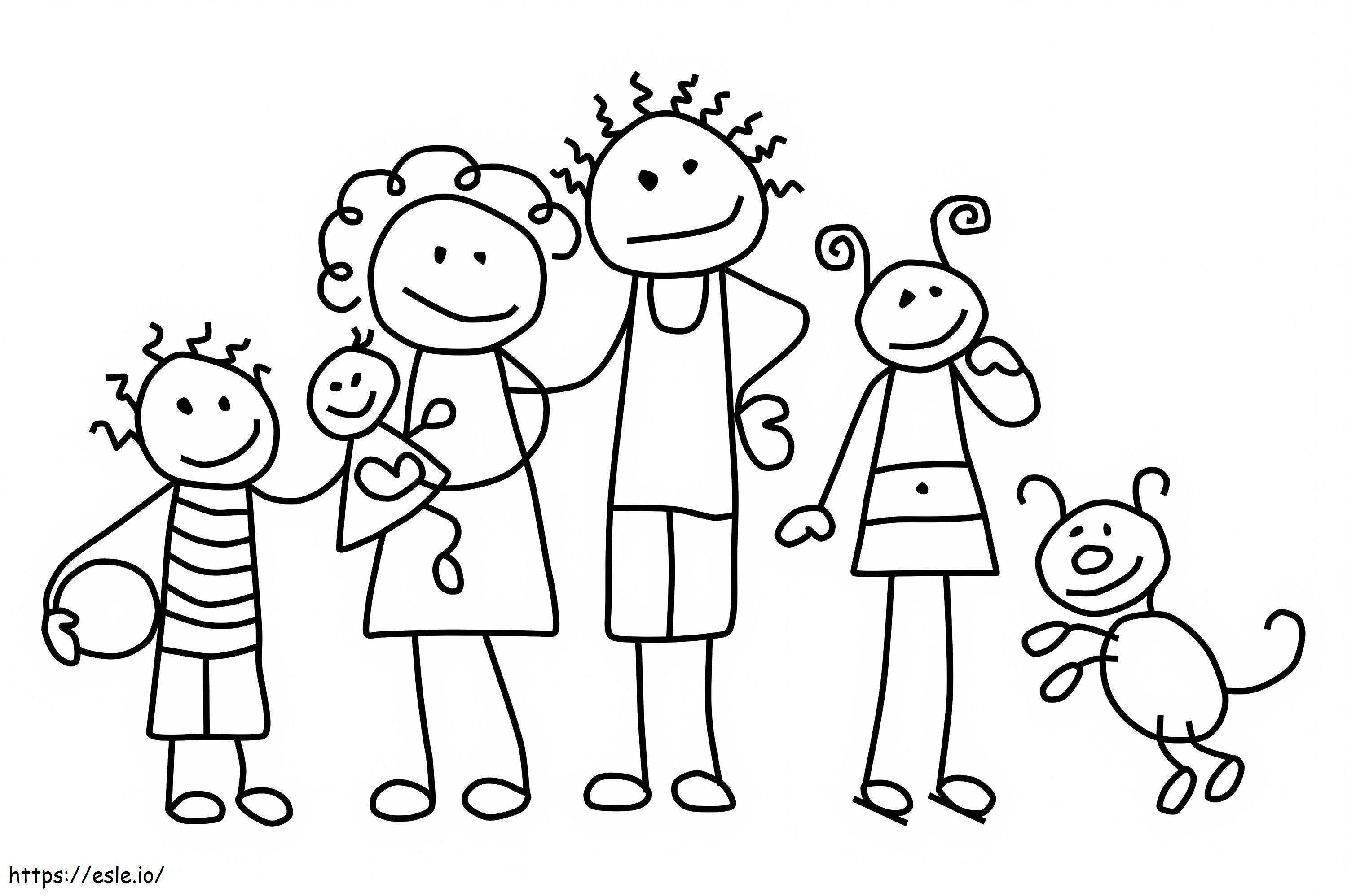 Easy Family coloring page