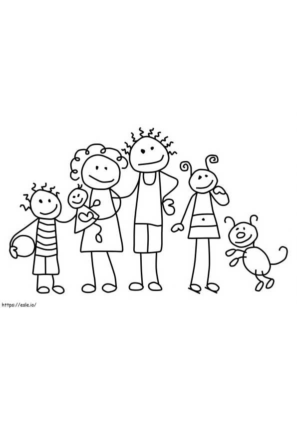 Easy Family coloring page