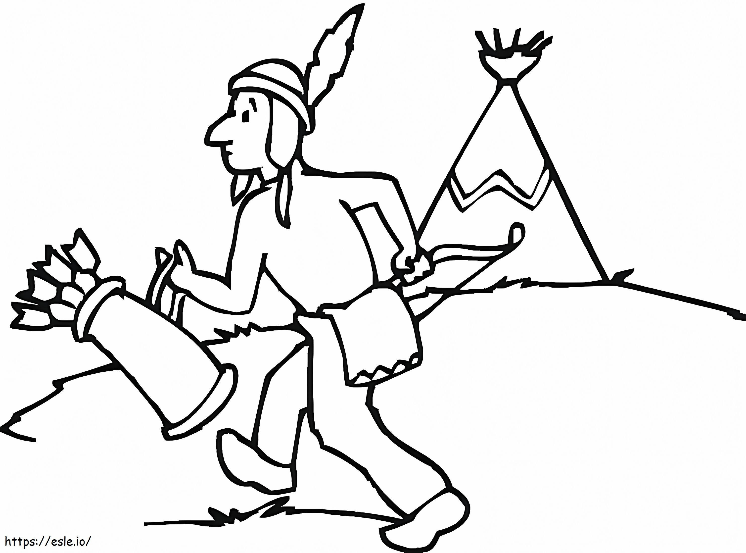 Native American Hunter 1 coloring page