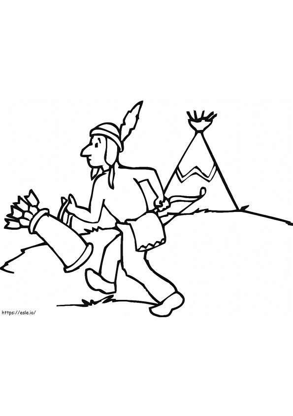 Native American Hunter 1 coloring page