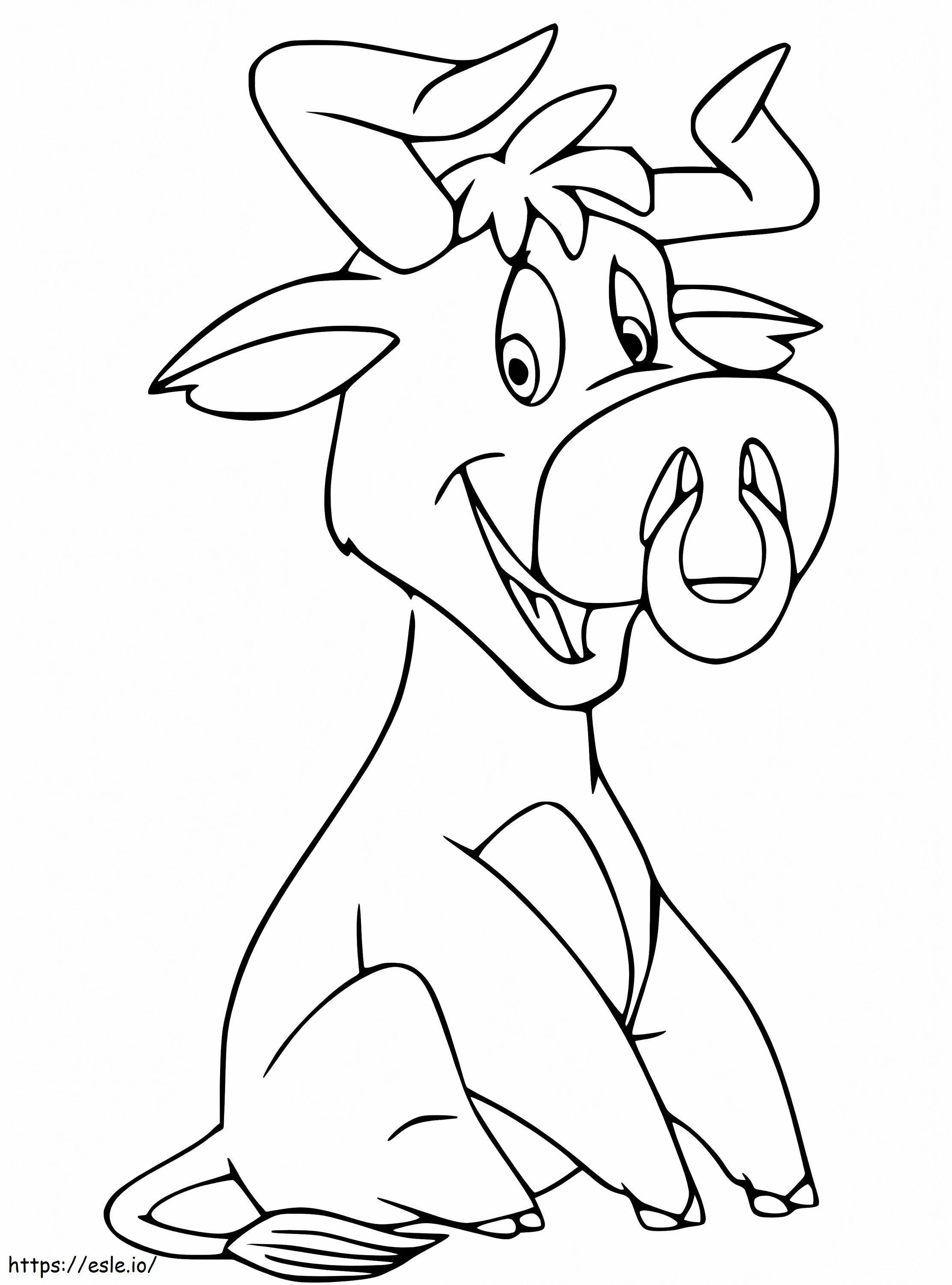 Cute Bull Smiling coloring page