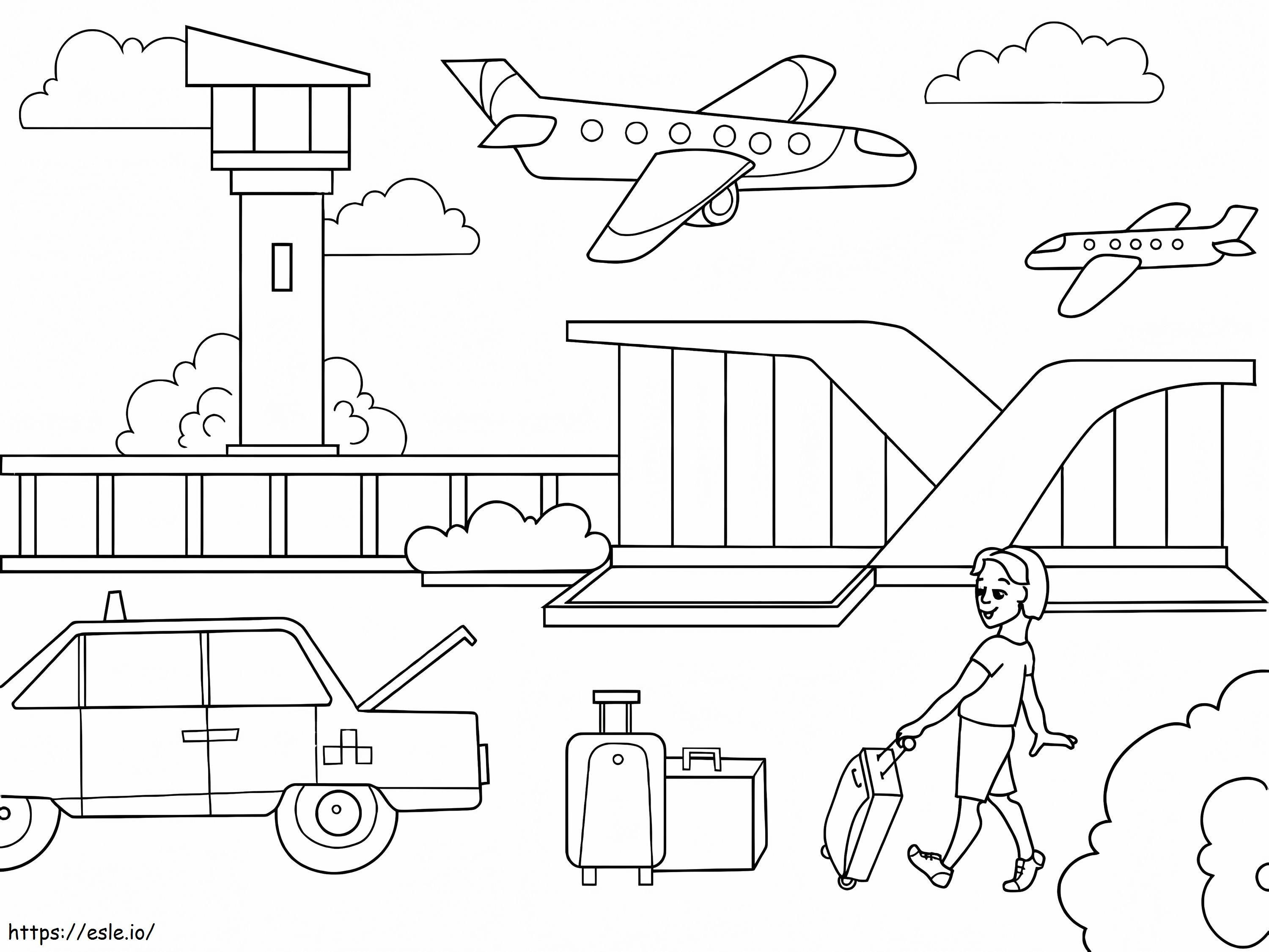 Coloriage Aéroport Imprimable Gratuitement à imprimer dessin