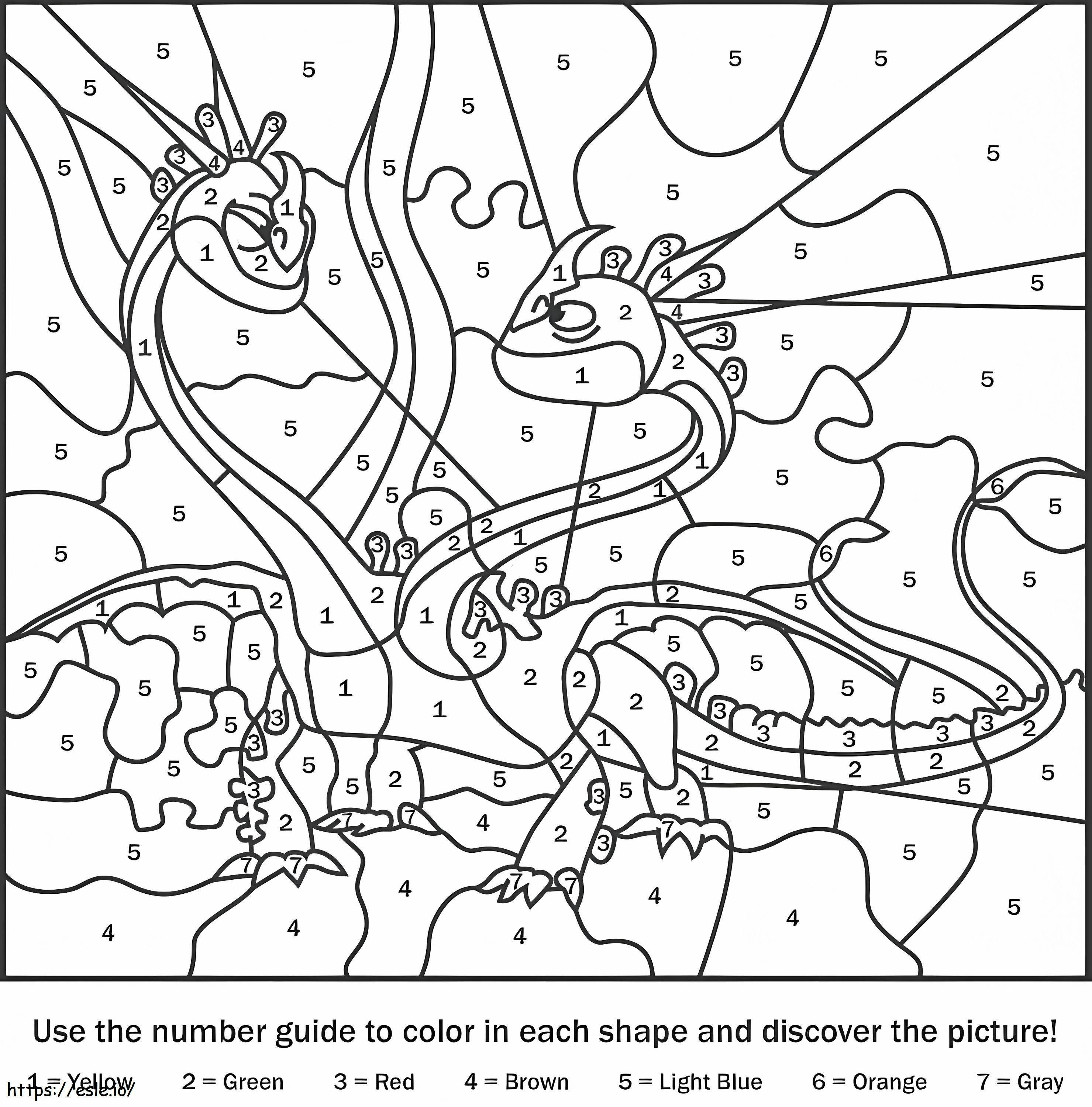 Barf And Belch Dragon Color By Number coloring page