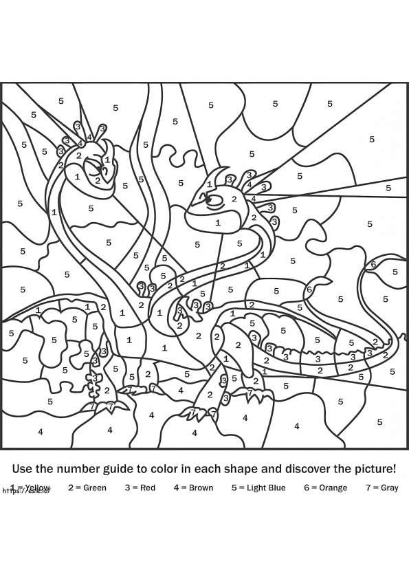 Barf And Belch Dragon Malen nach Zahlen ausmalbilder
