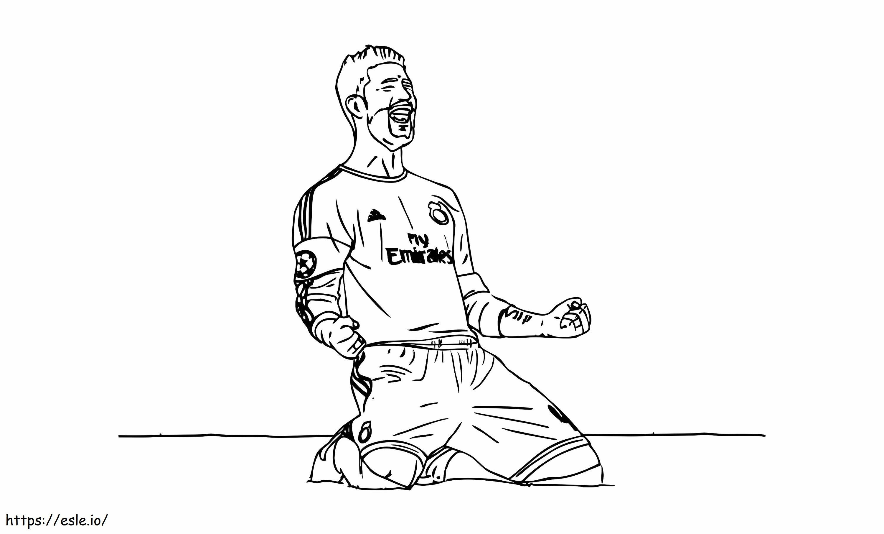 Szczęśliwego Sergio Ramosa kolorowanka