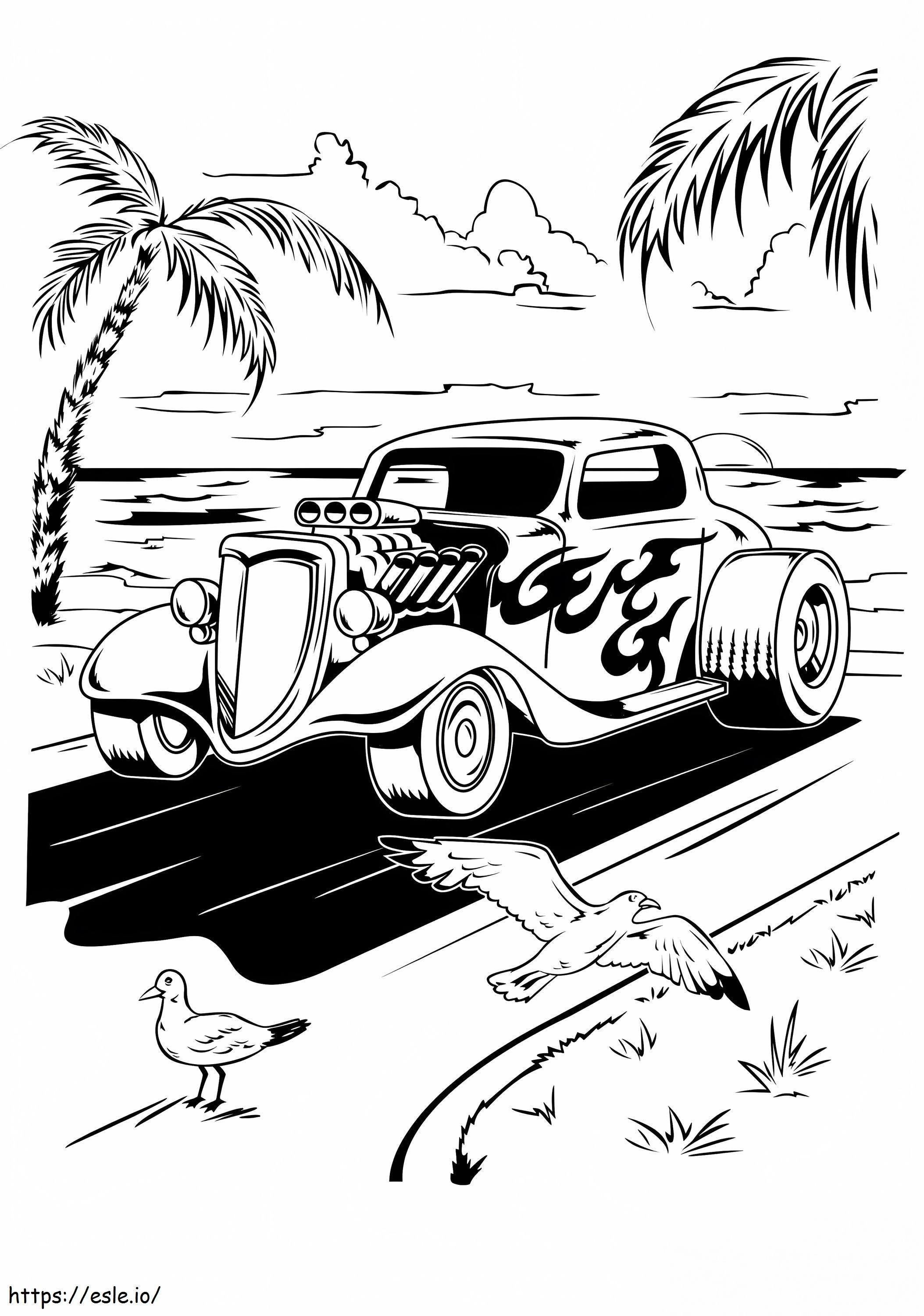 Hot Rod On Road coloring page