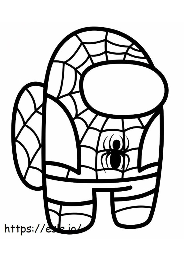 Easy Among Us Spider-Man Skin coloring page
