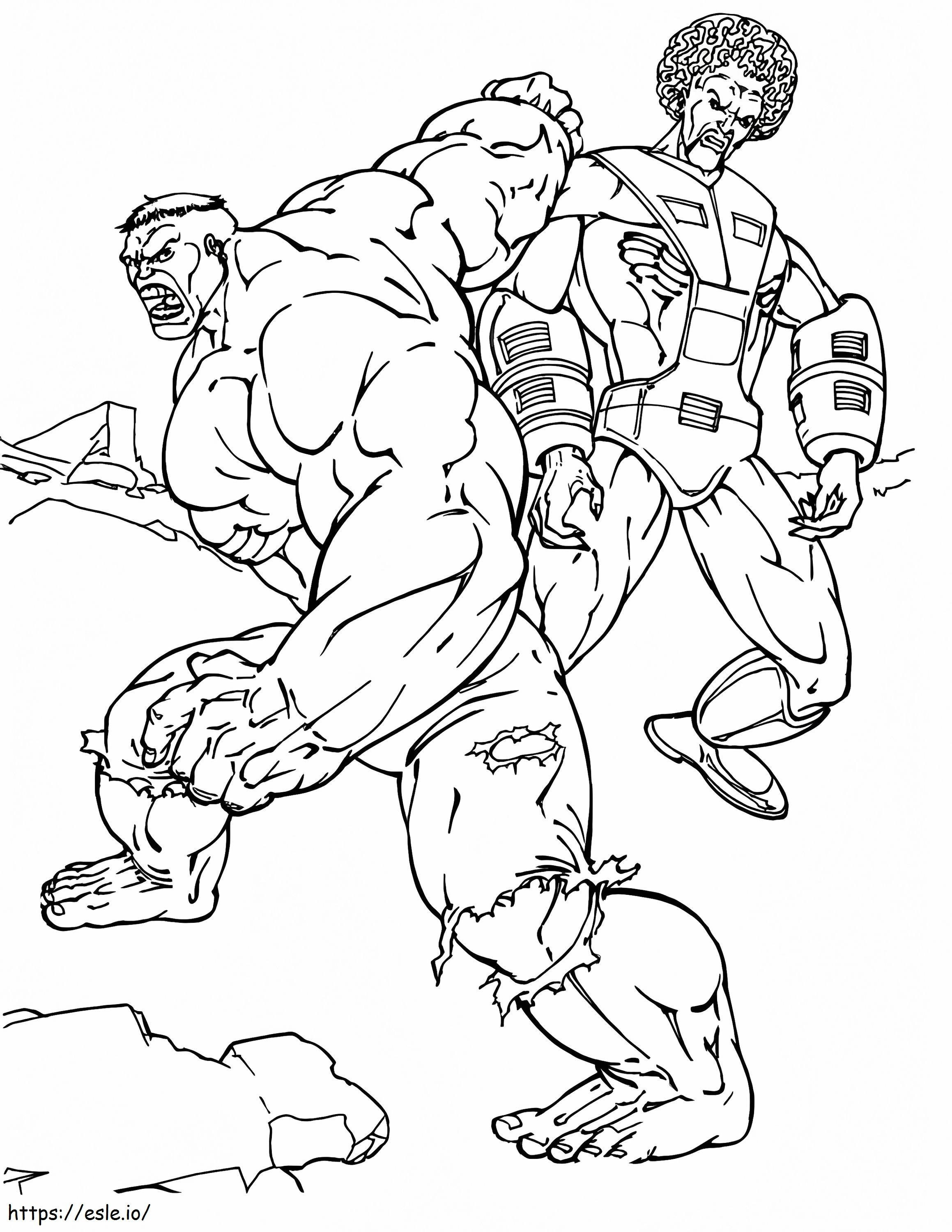 Hulk kontra złoczyńca kolorowanka
