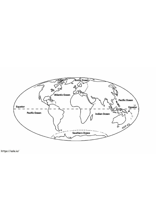 New World Map To Color coloring page
