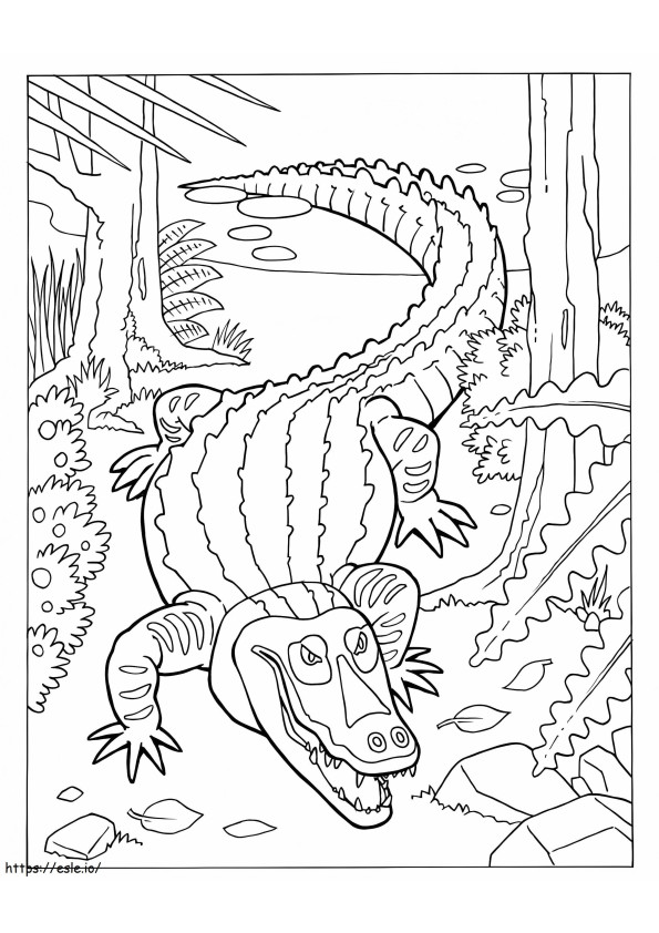 Coloriage Énorme alligator à imprimer dessin