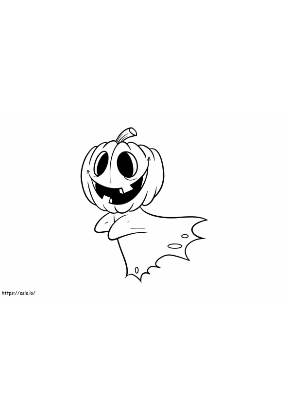 Abóbora Cara Fantasma para colorir