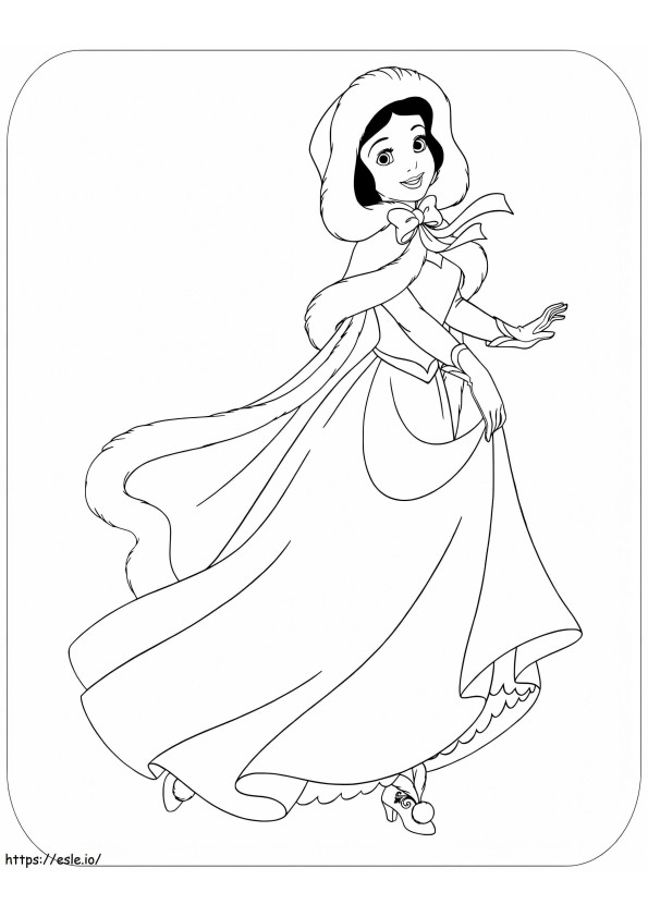Snow White In Winter coloring page