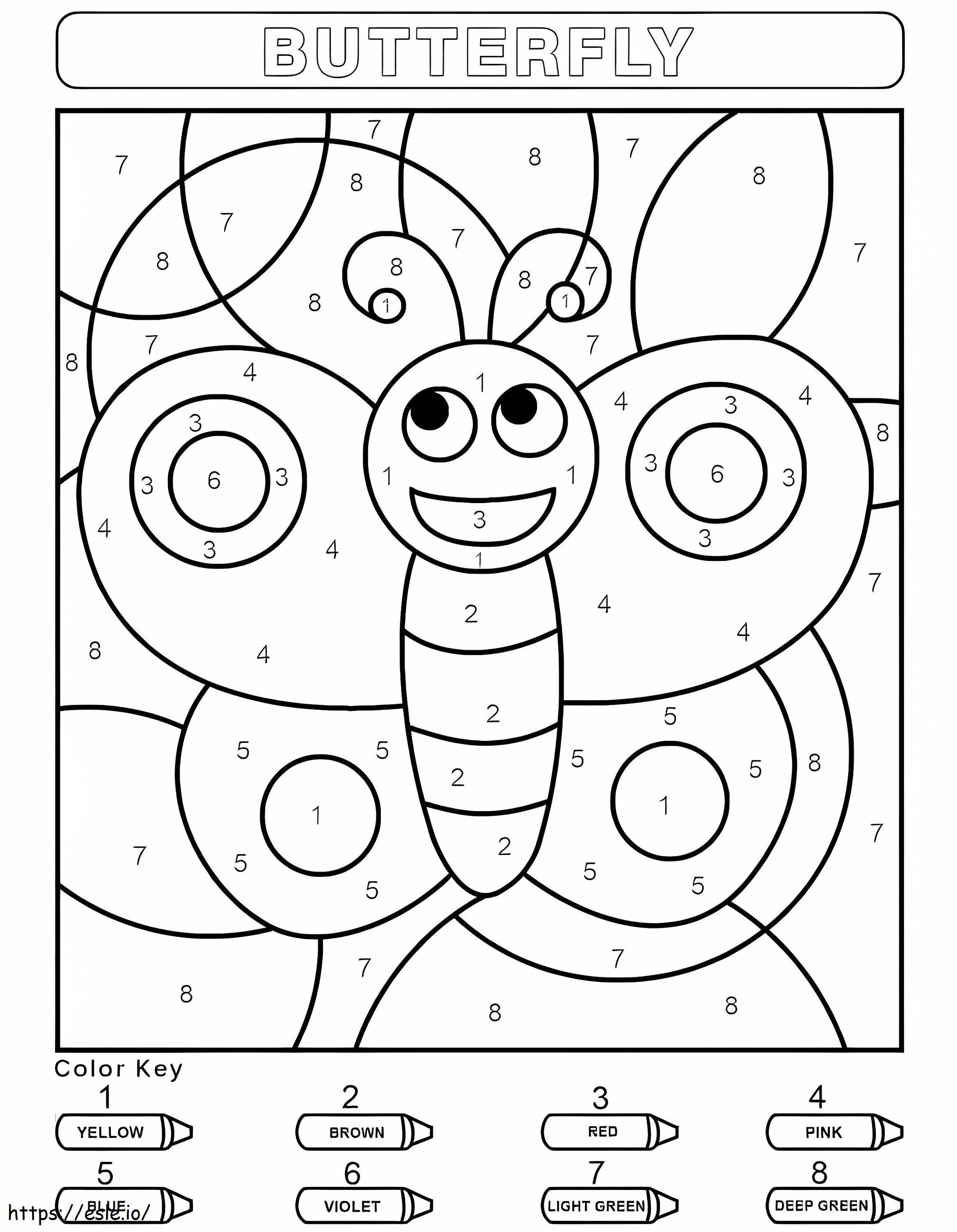 Butterfly Color By Number coloring page