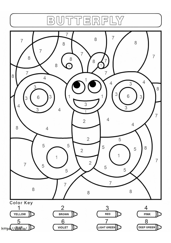Butterfly Color By Number coloring page