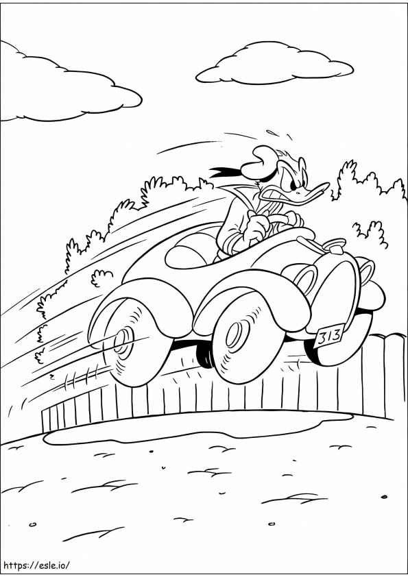 1533269596 Donald Driving A4 coloring page