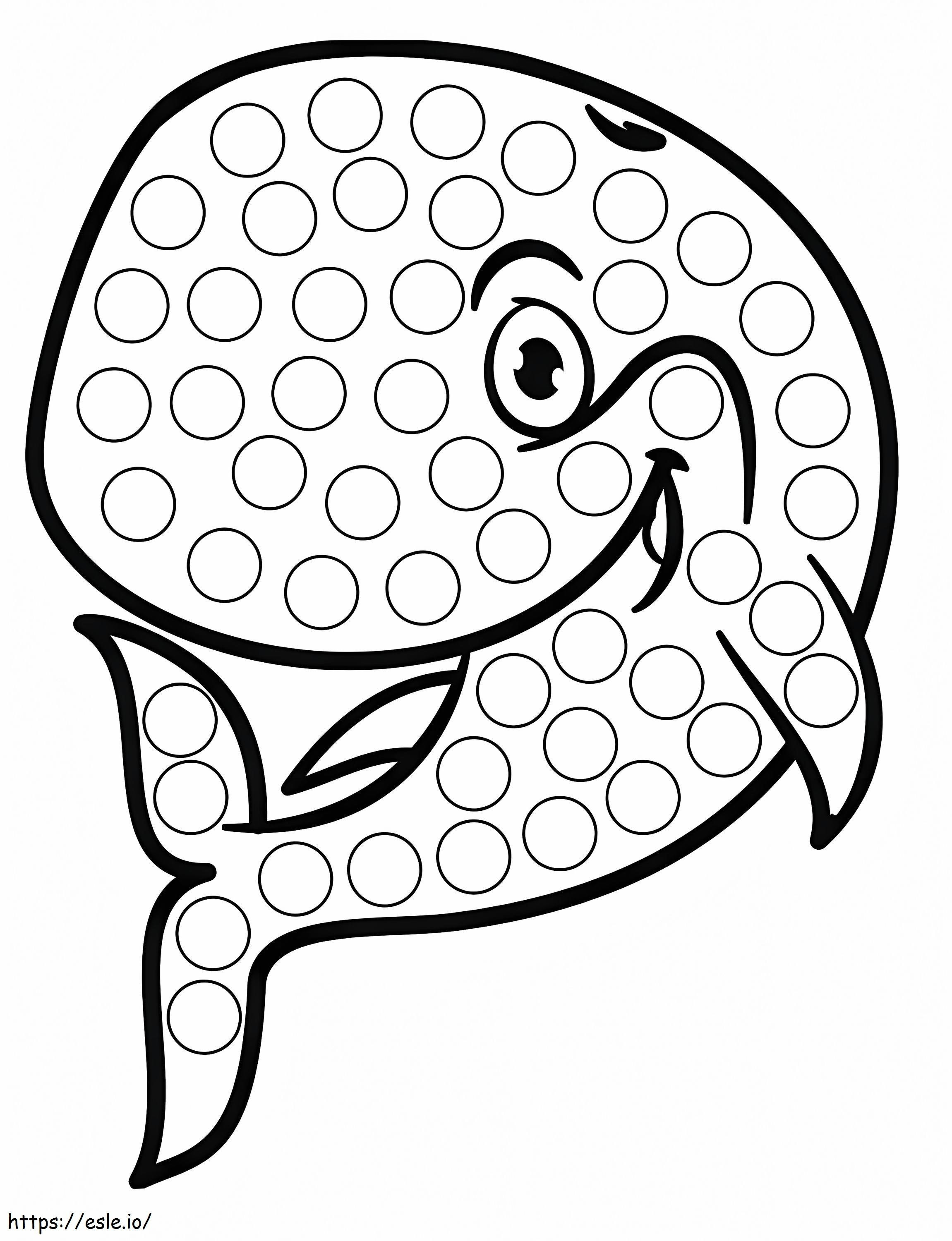 Whale Dot Marker coloring page