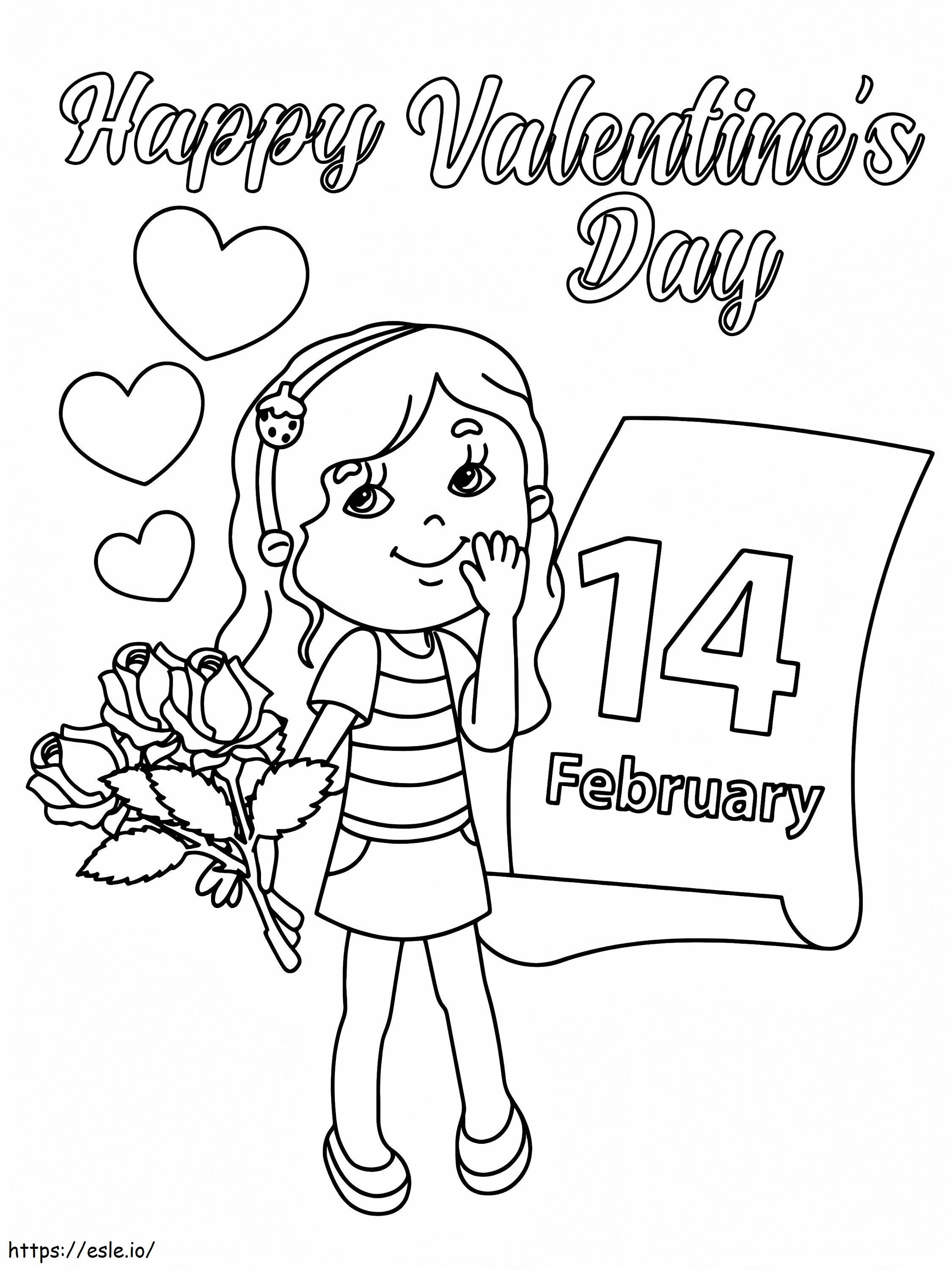 Coloriage 14 février Saint Valentin à imprimer dessin