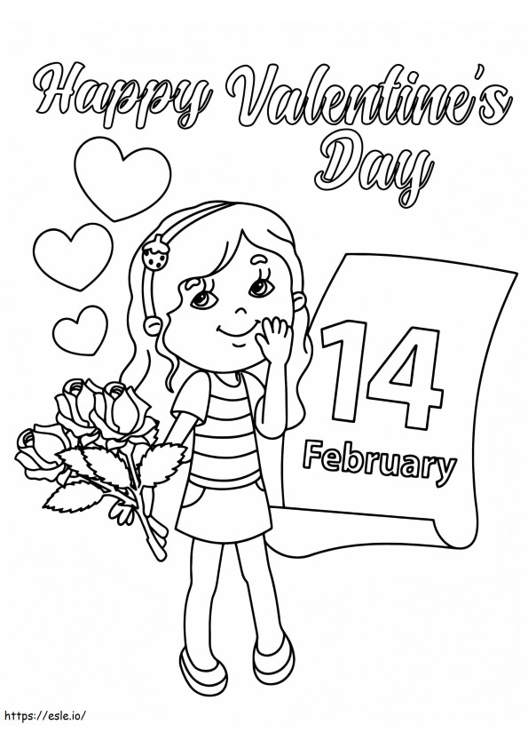 14 februari Valentijnsdag kleurplaat