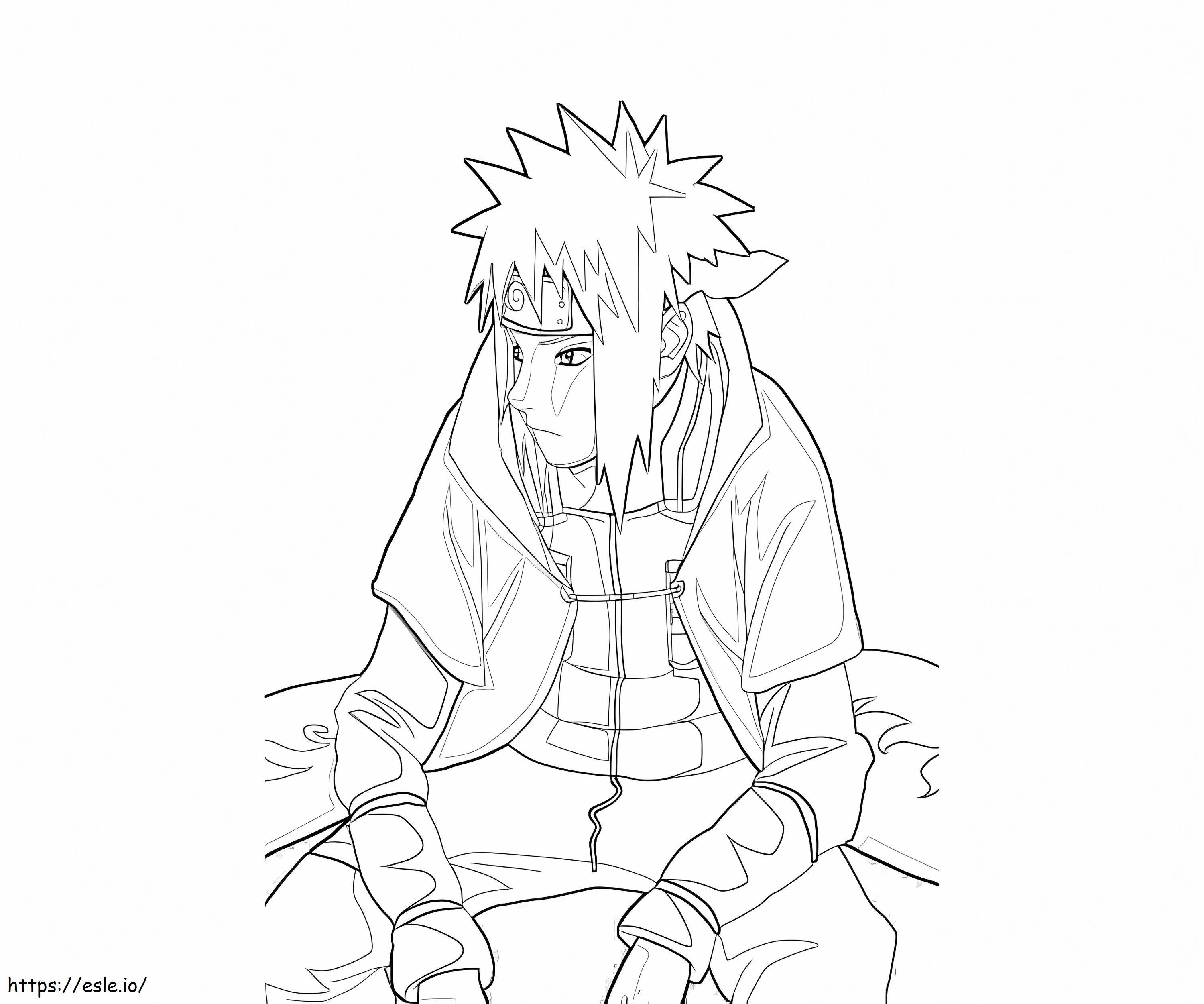 Minato sedang duduk Gambar Mewarnai