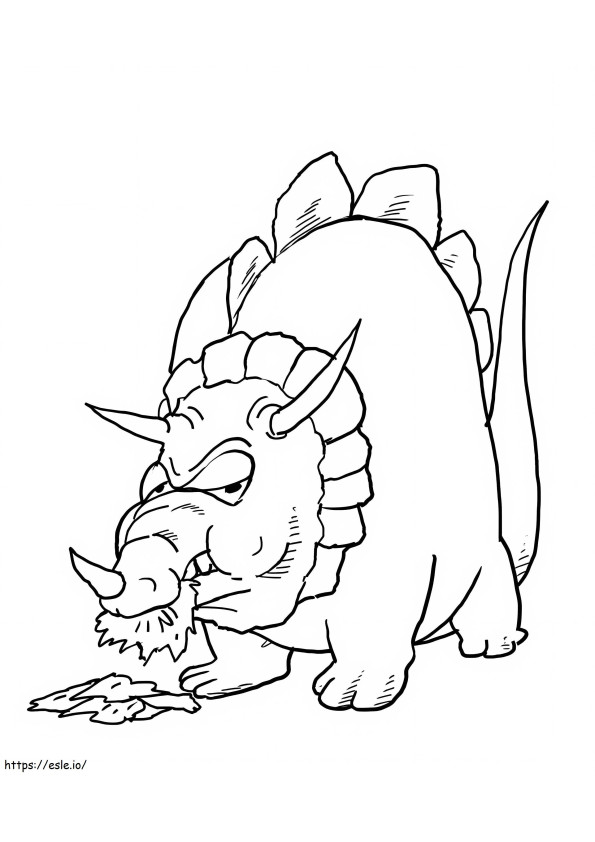 Rasvainen Triceratopin syöminen värityskuva