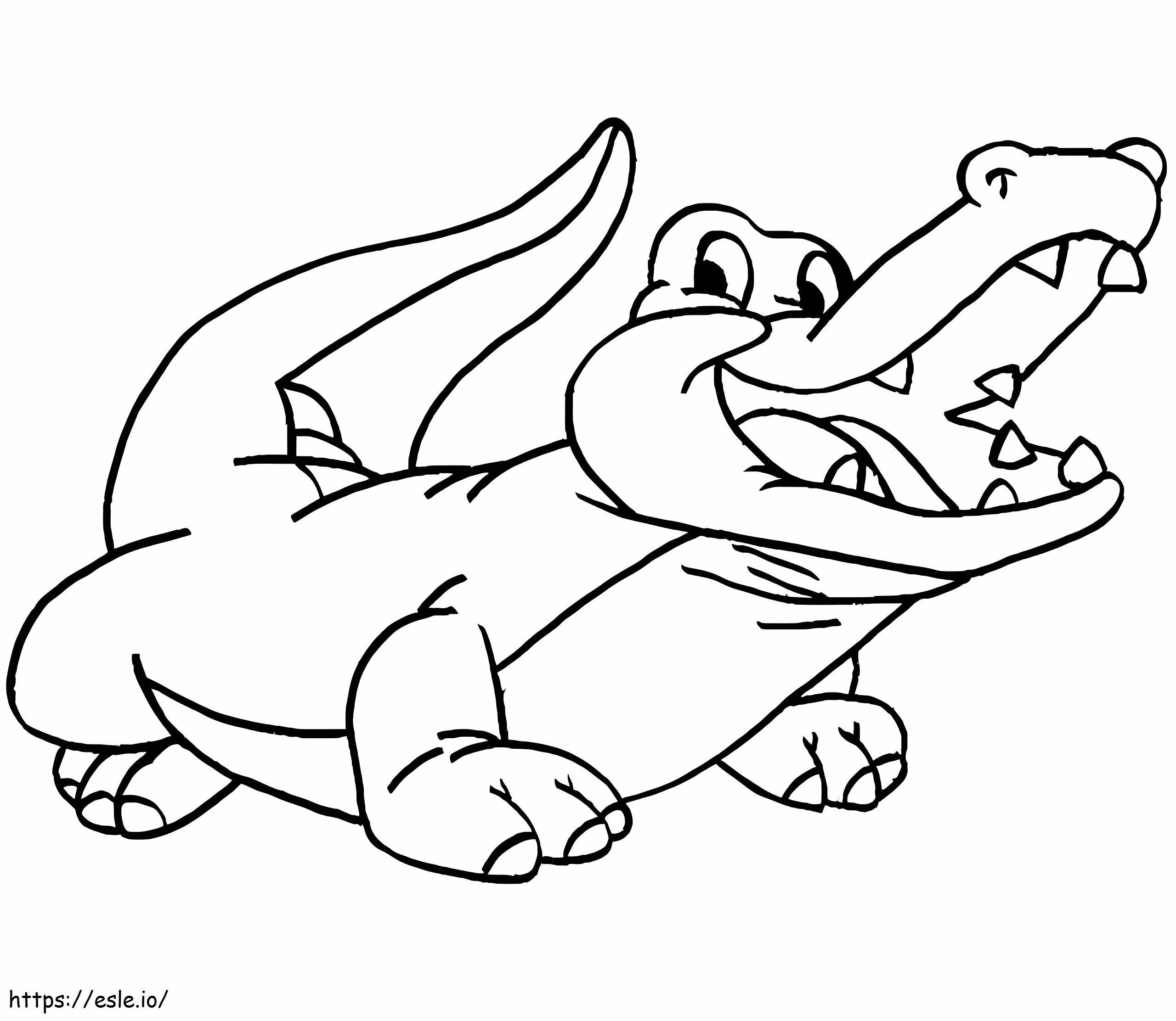 Aligator drăguț pentru copii de colorat