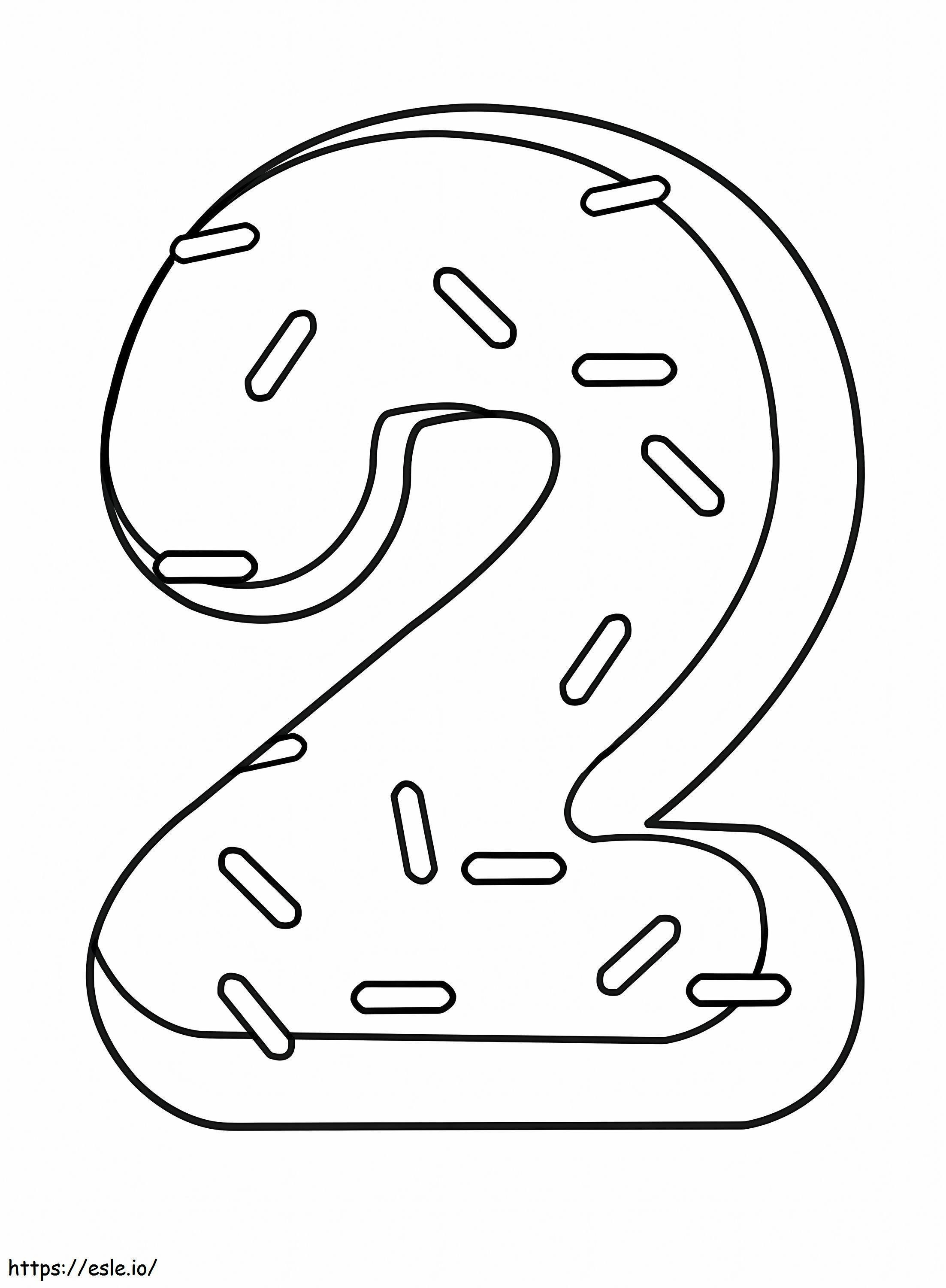 Pastel Number 2 coloring page