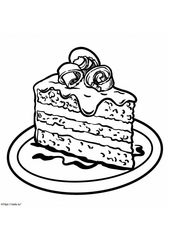 Piece Of Cake On Plate coloring page