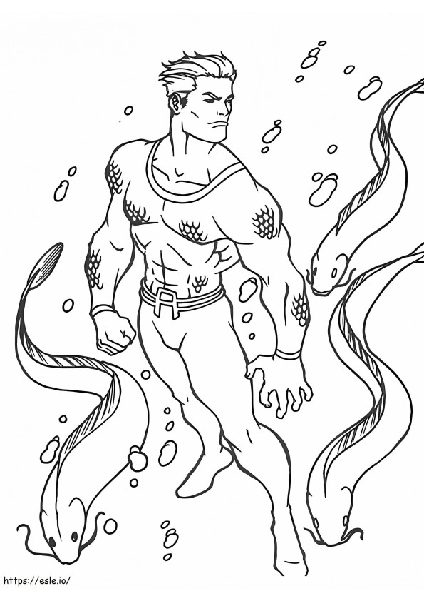 Impresionante Aquaman para colorear