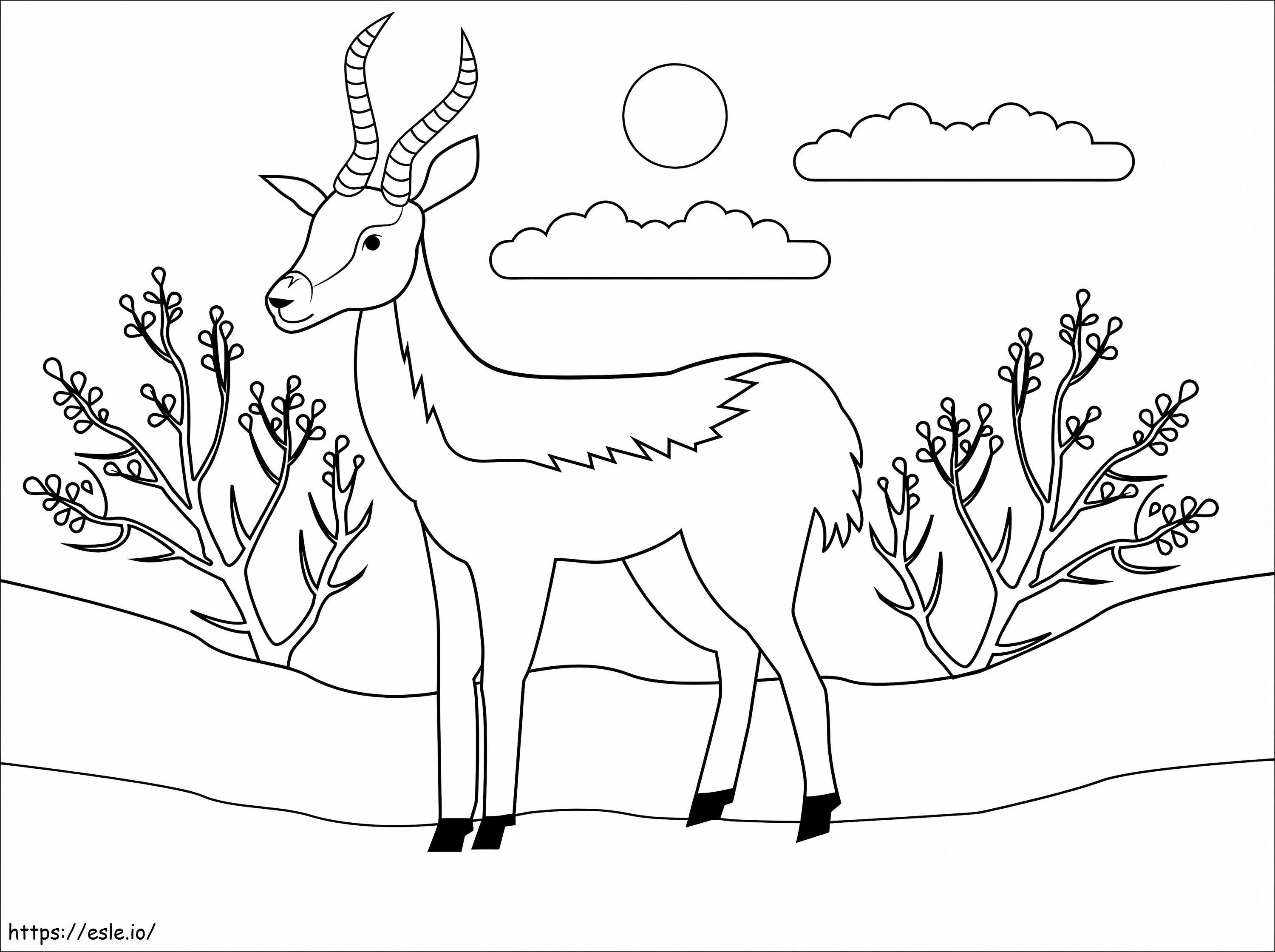 Coloriage Antilope mignonne à imprimer dessin
