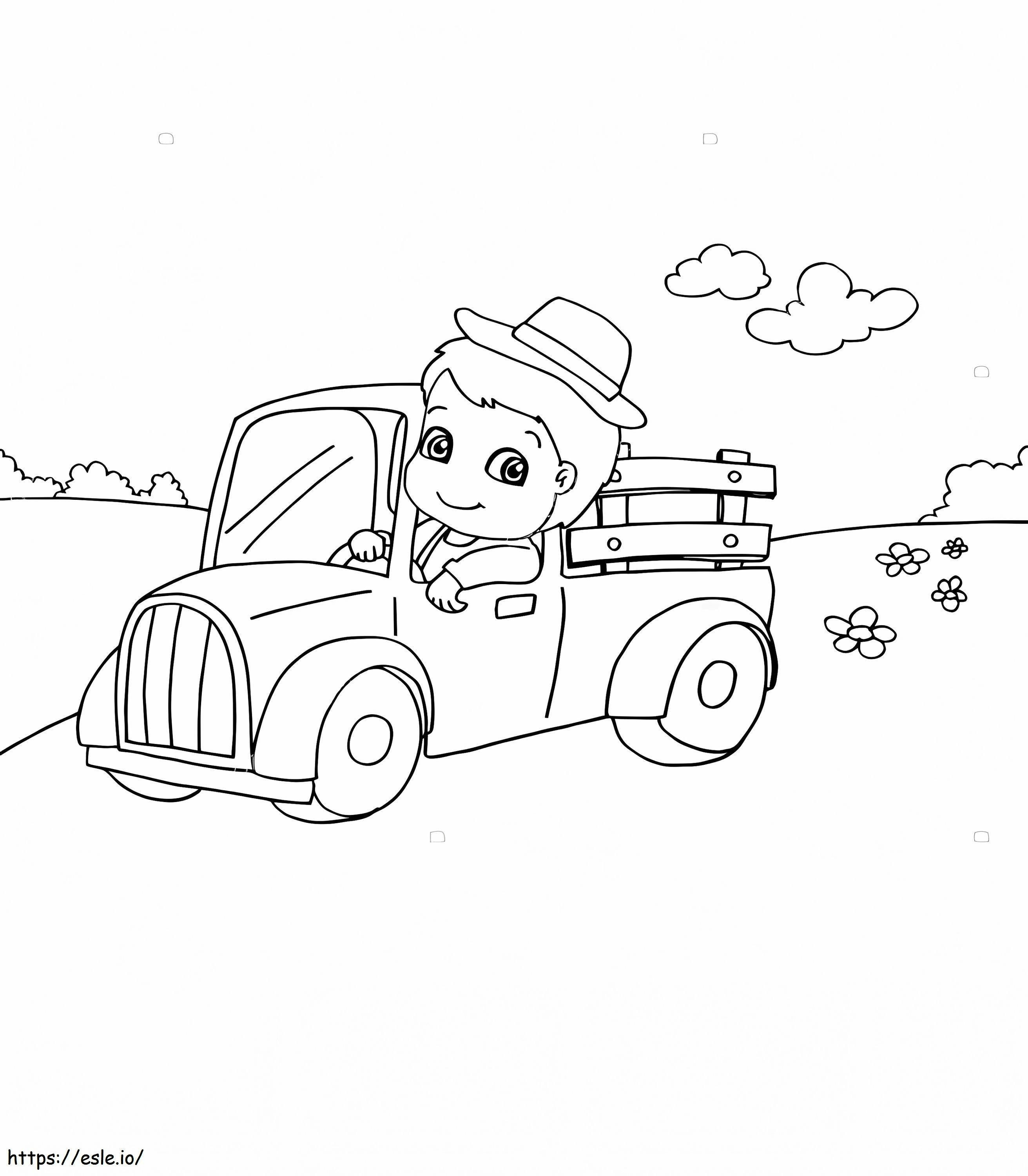 Depositphotos_158663600 Stock Illustration 01 Little Boy Driving A coloring page