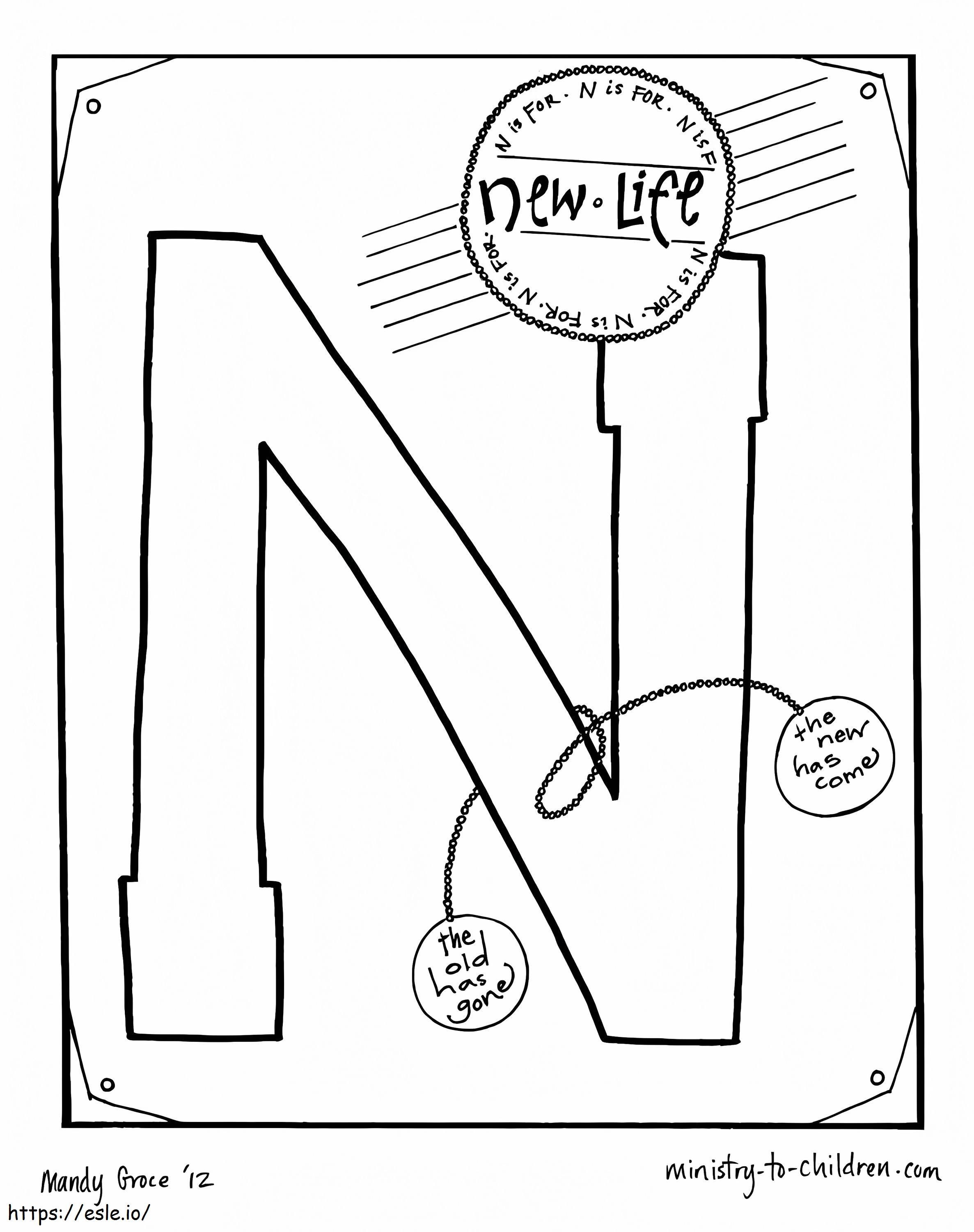 N Is For New Life coloring page