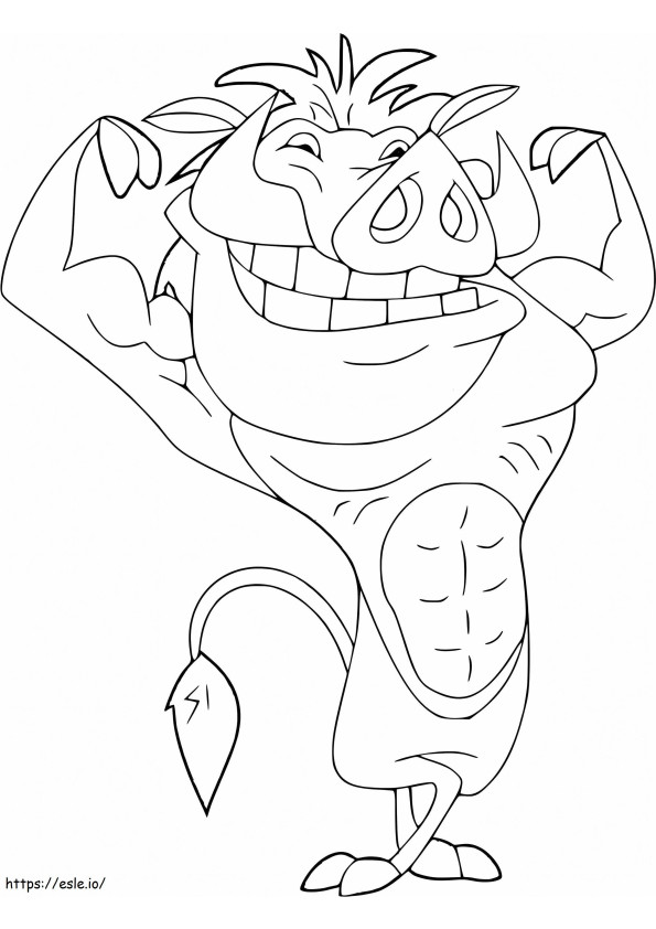 Strong Pumbaa coloring page