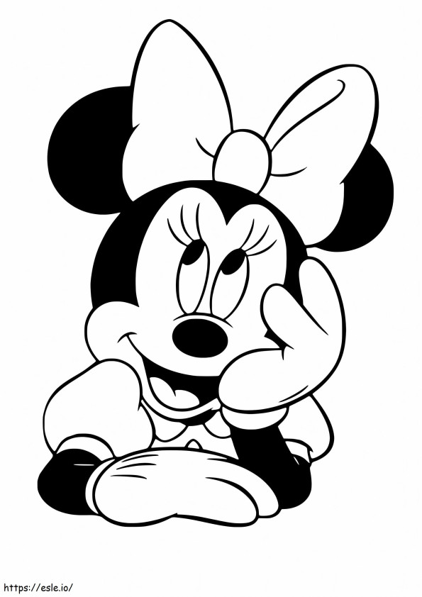 Portretul lui Minnie Mouse de colorat