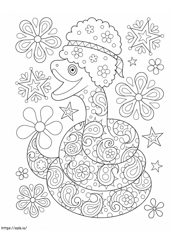 Hippie Snake coloring page