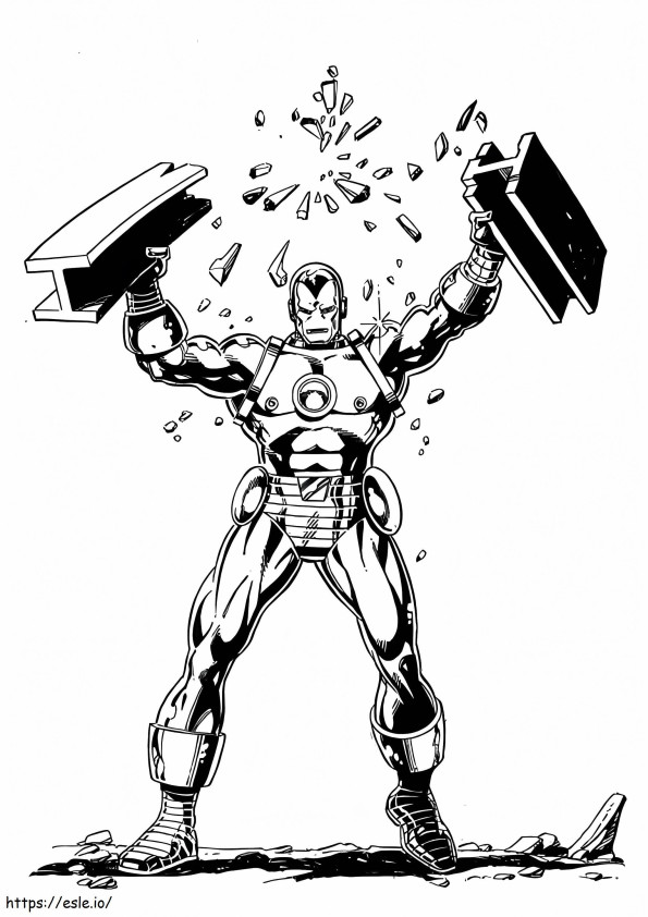 Iron Man Is Strong coloring page