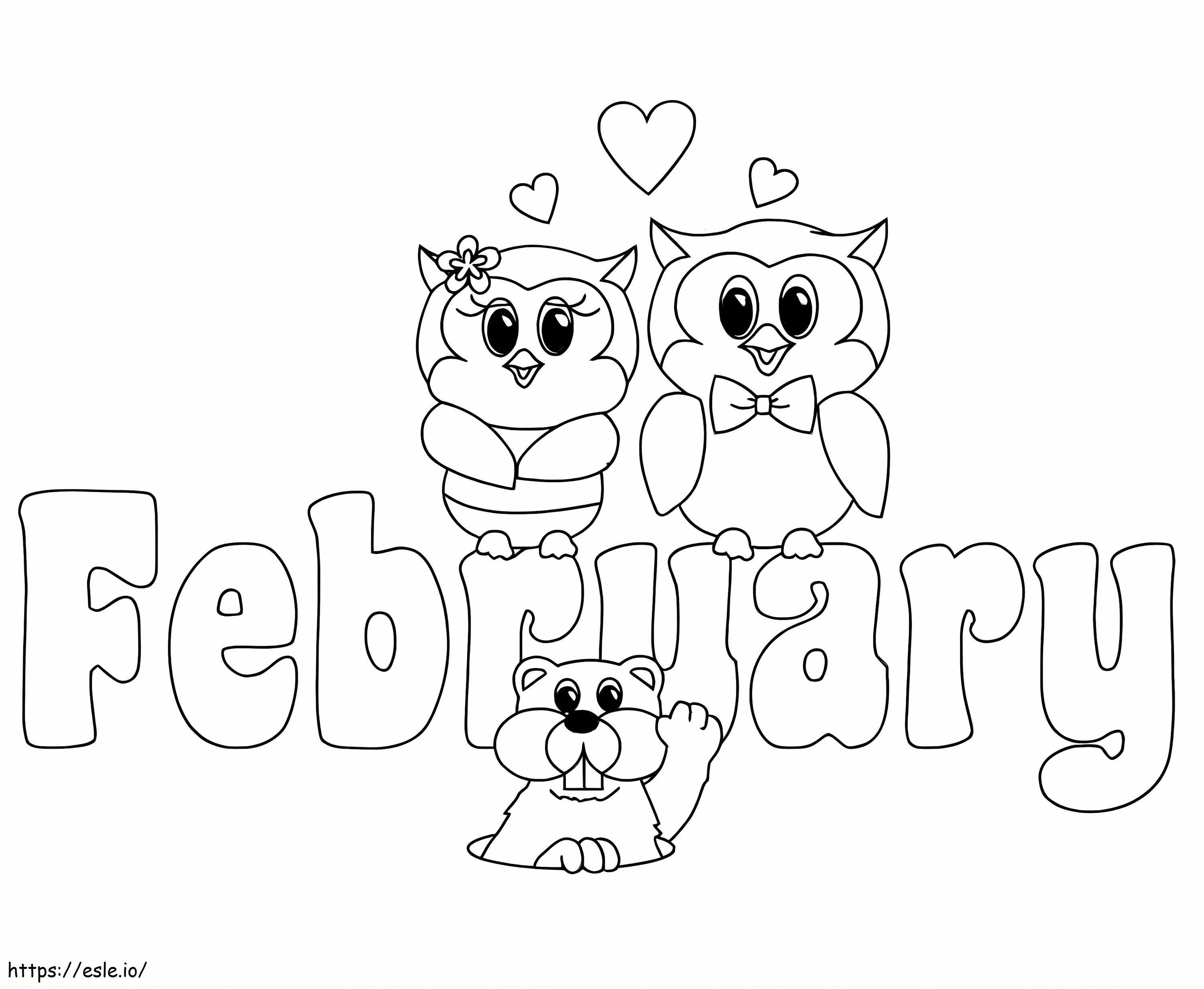 Beautiful February coloring page