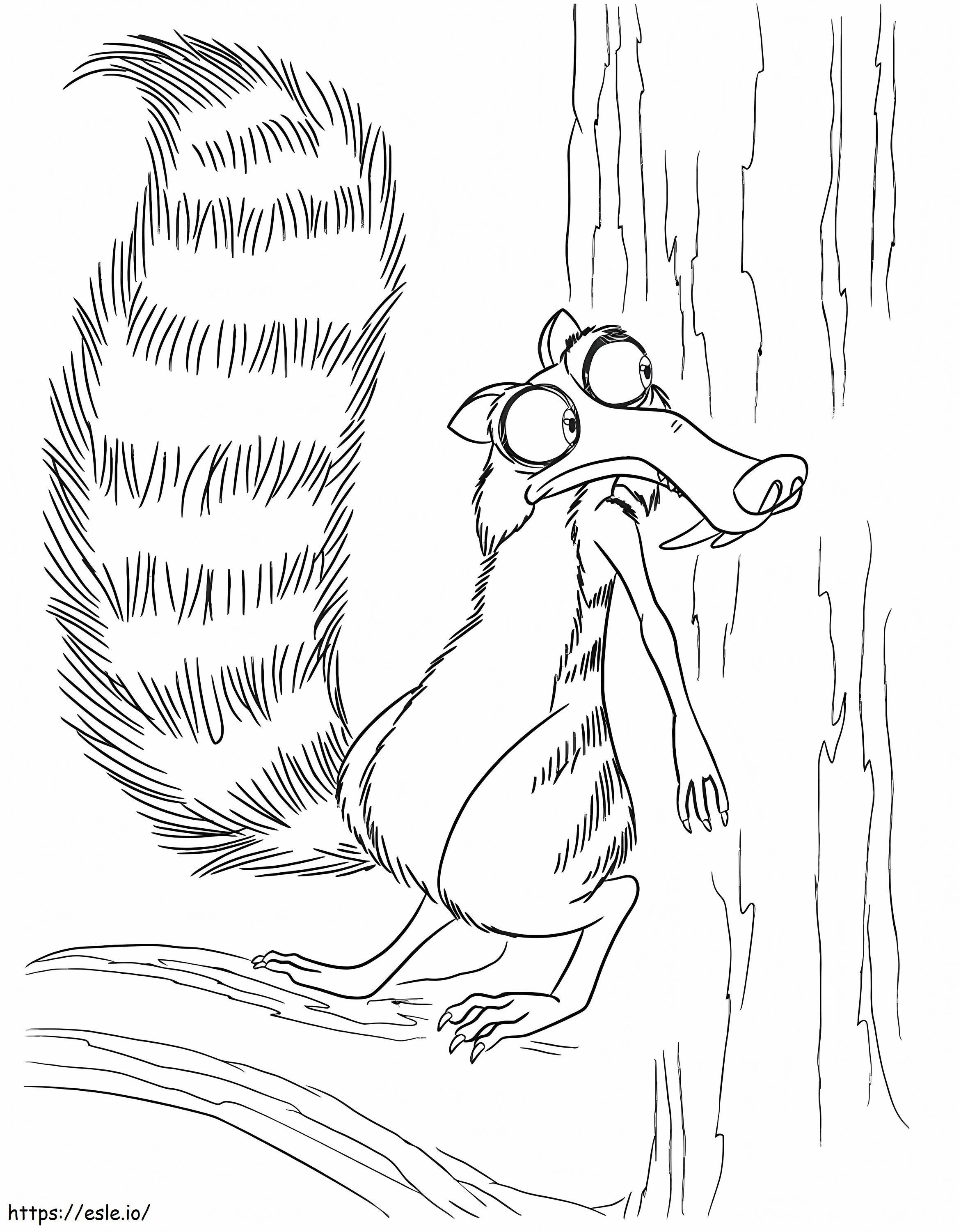 Scrat On A Tree coloring page