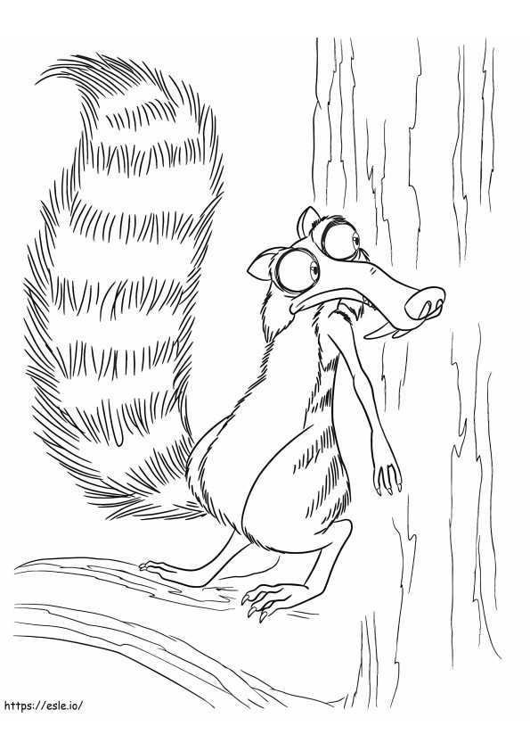Scrat On A Tree coloring page