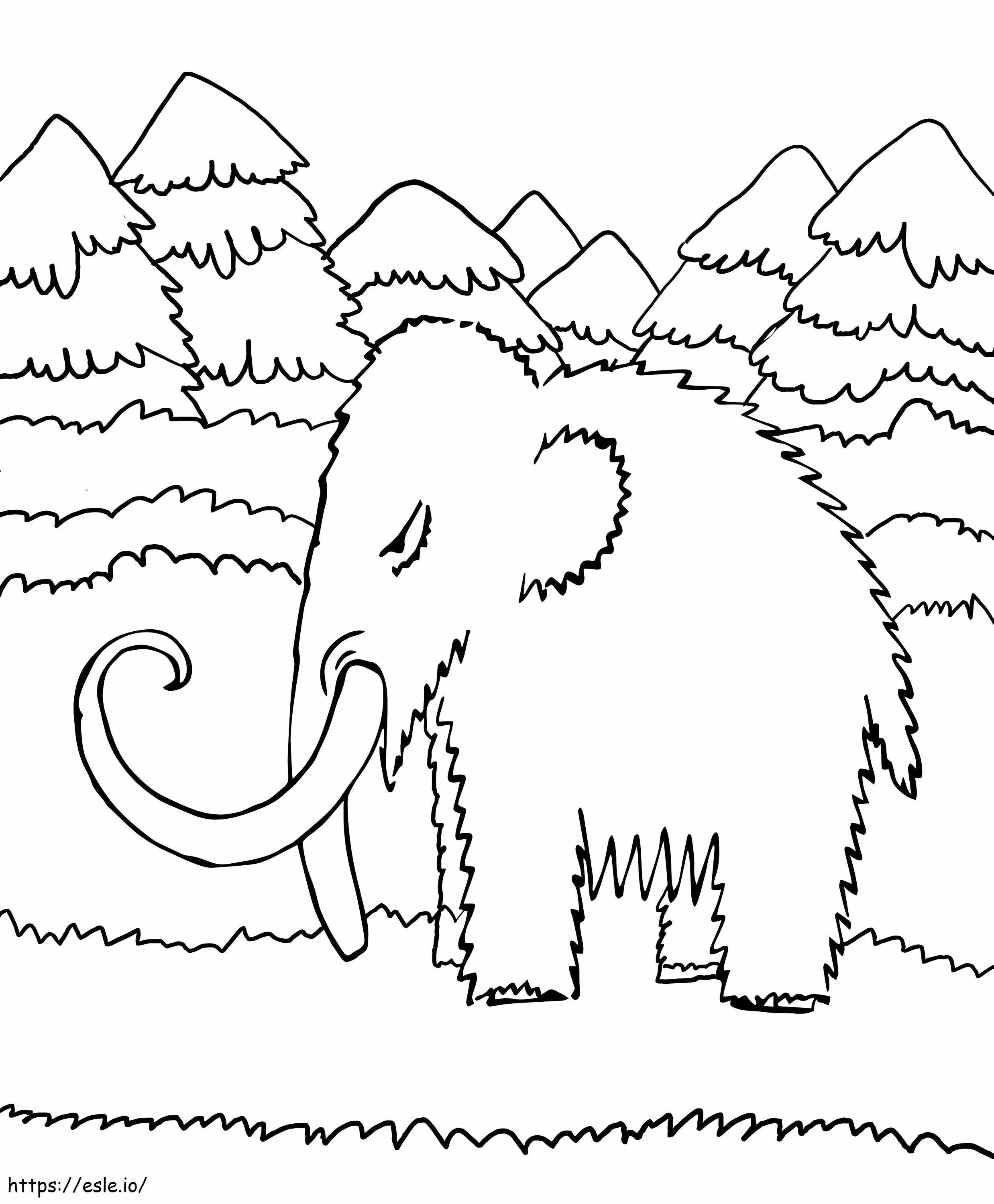 pequeño mamut para colorear