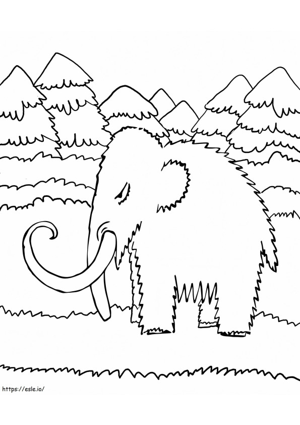 Coloriage Petit mammouth à imprimer dessin