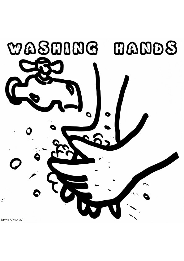 Handen wassen kleurplaat