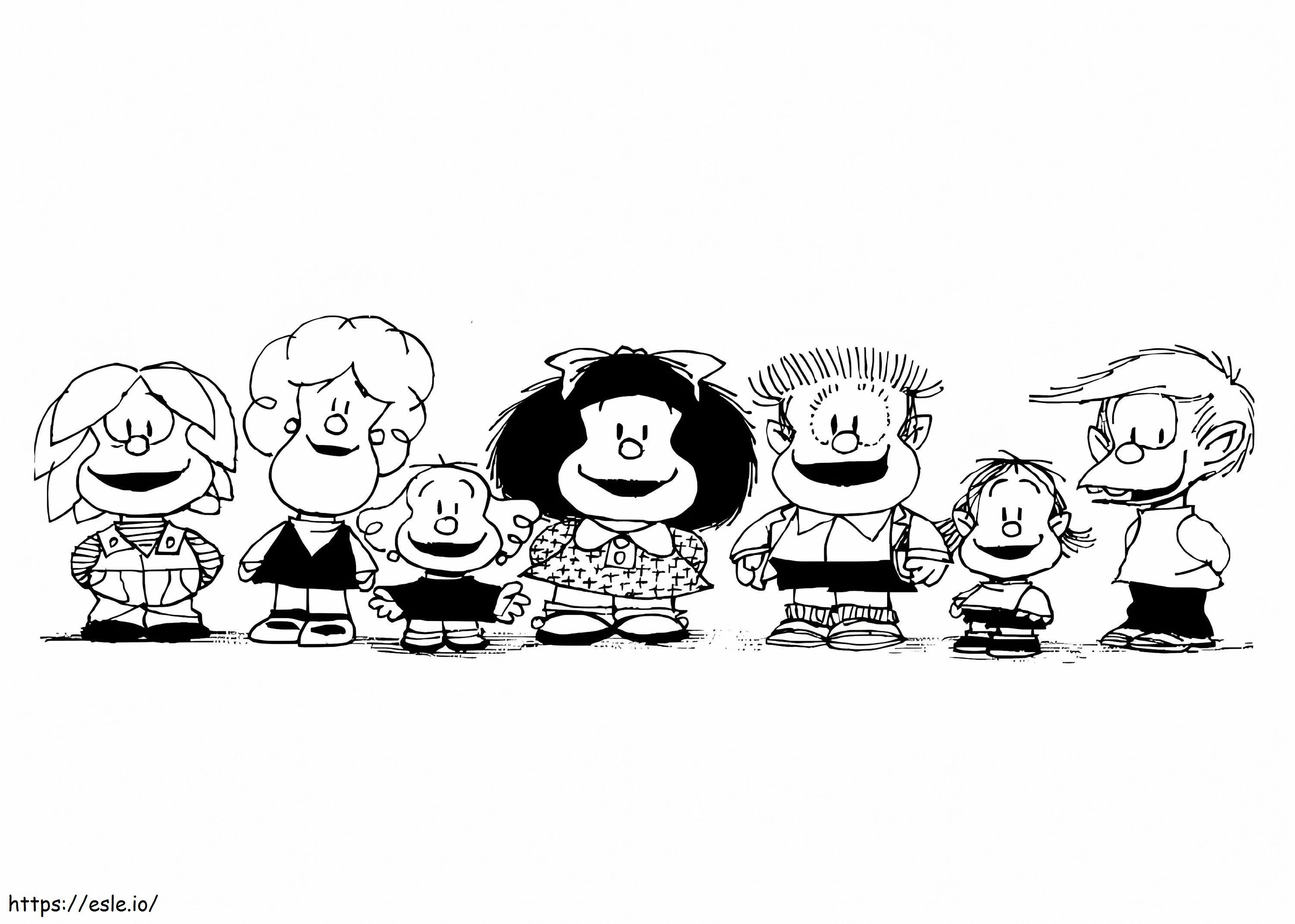 Mafalda i przyjaciele kolorowanka