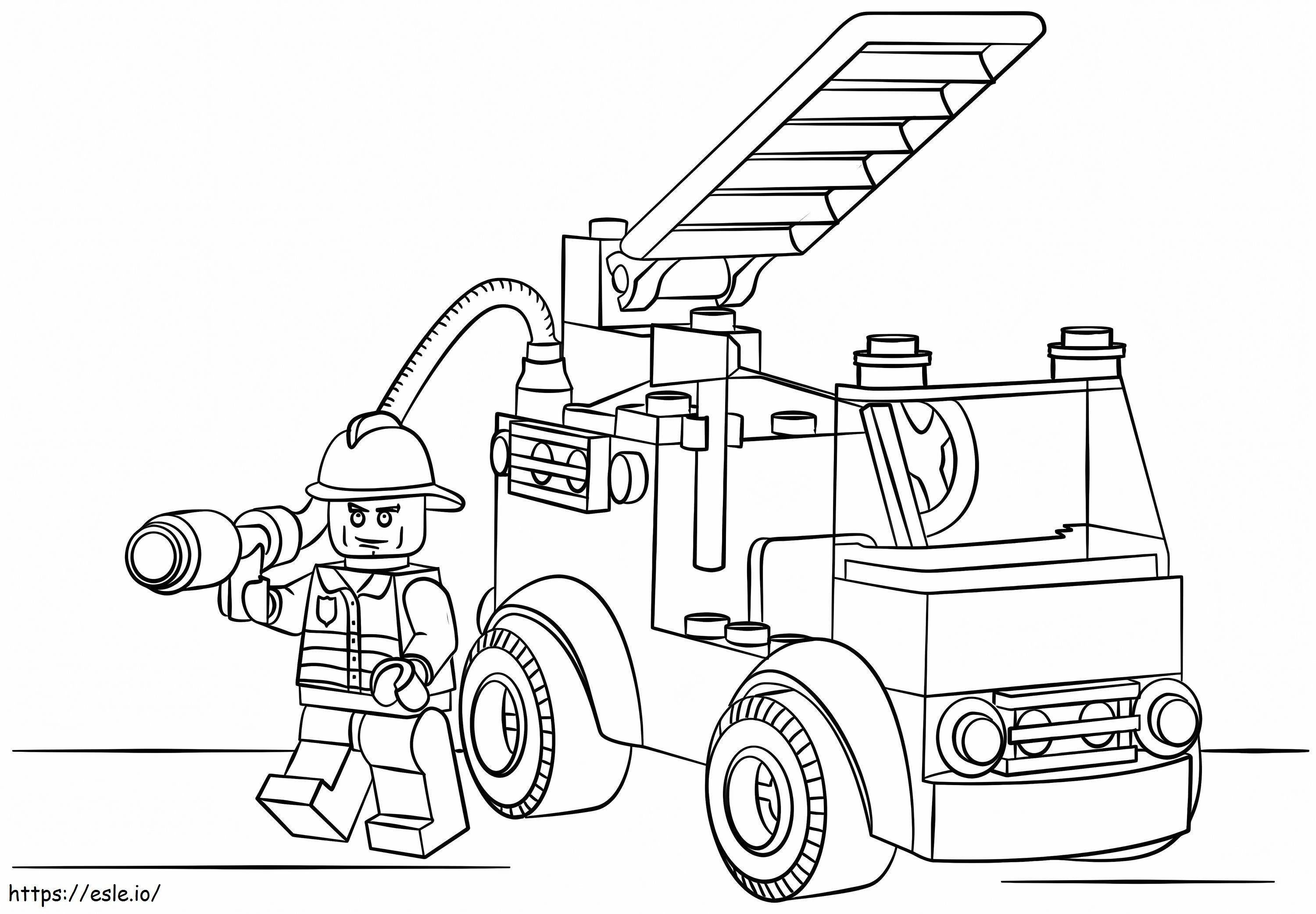 Camión de bomberos de la ciudad de Lego para colorear