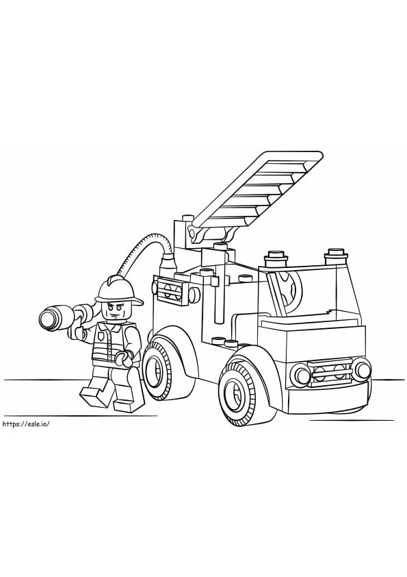 Caminhão de bombeiros da cidade de Lego para colorir