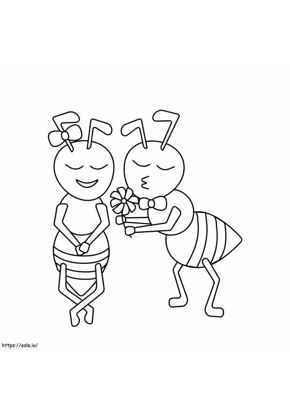 Pasangan Lebah Gambar Mewarnai