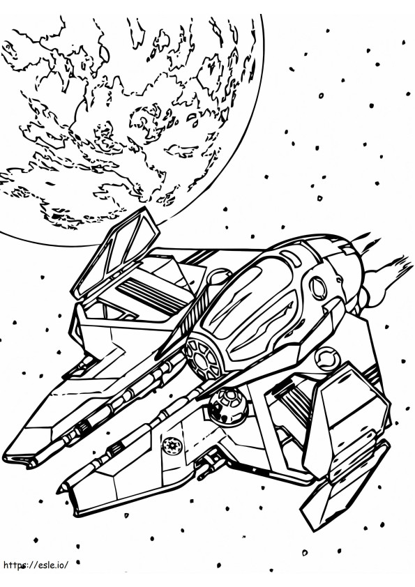 Myśliwiec Jedi Starfighter autorstwa Obi Wana Kenobiego kolorowanka