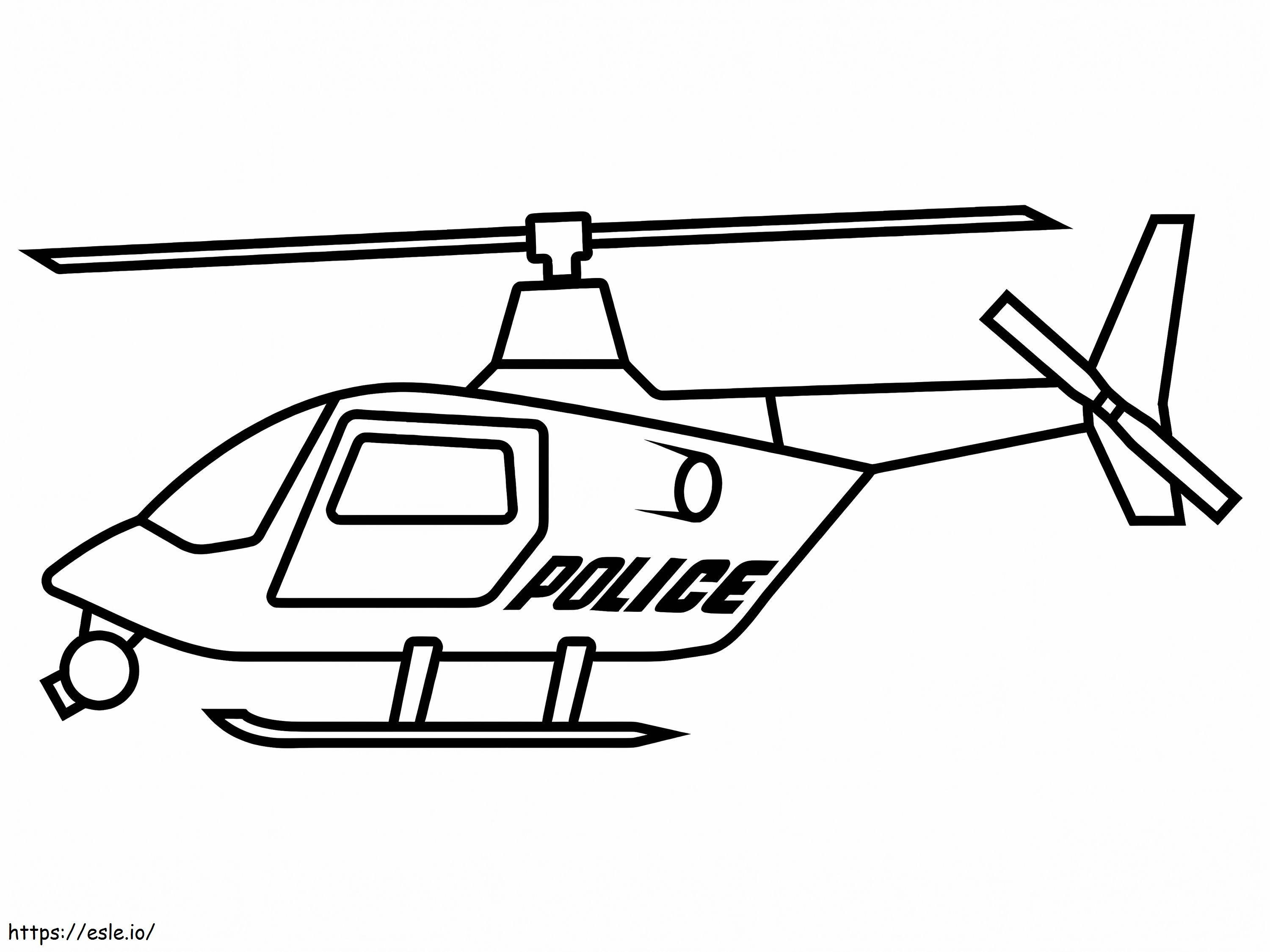Coloriage Hélicoptère de police à imprimer dessin